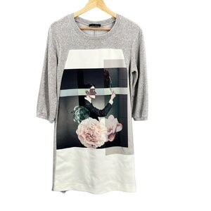 Cop.Copine Gray and White Mini Dress